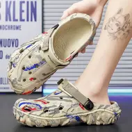 Plus Size 47 Summer Men Sandals Clogs Outdoor Garden Clogs Hole Shoes Male Casual Shoes Water Shoes Comfort Home Soft Slippers 957