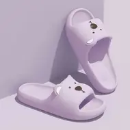 Cute Bear Women Home Slippers Summer Flat Beach sandals Fashion Soft Non-Slip Slides Indoor Outdoor Men Bathroom Flip Flops 932