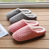 Unisex Fluffy Home Slippers Soft Lightweight Anti Slip Comfortable Indoor Slides for Autumn Winter 965