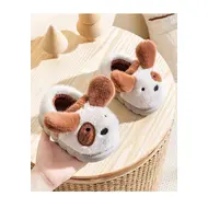 Autumn Winter Children Cotton Slippers For Girls Boys Cute Cartoon Baby Flip Flops Plus Velvet Warm Kids Anti-slip Home Shoes 930