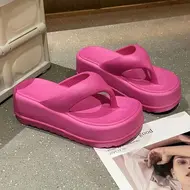 ​Wedges Slippers Women Summer High Heels Flip Flops Fashion Clip Toe Flat Sandals Thick Platform Indoor Beach Shoes Woman Slides 966