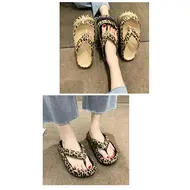 2025 Women Plaid Thong Flip Flops Summer Thick Platform Slides Ladies Non Slip Clip Toe Slippers Soft Casual Outdoor Beach Shoes 929