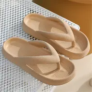 Soft Sole EVA Women's Flip Flops Wholesale 2025 Summer Beach Non-slip Cloud Slippers Women Thick Platform Clip Toe Bathroom Slides 959