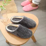 Unisex Fluffy Home Slippers Soft Lightweight Anti Slip Comfortable Indoor Slides for Autumn Winter 965