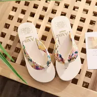 2025 Fashion Women Flip Flops Summer Beach Platform Slippers Casual Outside Wedges Sandals Summer Women Shoes 923