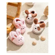Autumn Winter Children Cotton Slippers For Girls Boys Cute Cartoon Baby Flip Flops Plus Velvet Warm Kids Anti-slip Home Shoes 930