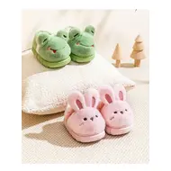 Autumn Winter Children Cotton Slippers For Girls Boys Cute Cartoon Baby Flip Flops Plus Velvet Warm Kids Anti-slip Home Shoes 930