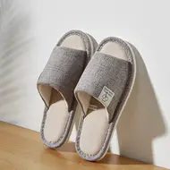 Home Linen Slippers For Men In Spring&Autumn Comfortable Bedroom Open-toed&Breathable Slippers Men's & Women's Shoes 995
