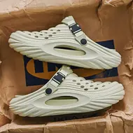 Large Size Men's Slippers Anti-Slip Odor-Resistant Operating Room Cap-Toe Clog Shoes Thick Bottom Sensation Beach Sandals 1003