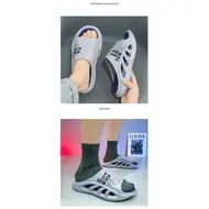 EVA Soft Sole Male Slides New Summer Men's Slippers Breathable Hollow Beach Sandals Light Comfortable Indoor Flip Flop 990