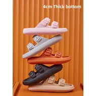 Fashion Buckle Thick Platform Slippers Women Home Soft Sole eva Cloud Slides Sandals Woman 2025 Summer Non Slip Beach Flip Flops 991