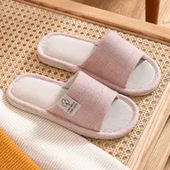 Home Linen Slippers For Men In Spring&Autumn Comfortable Bedroom Open-toed&Breathable Slippers Men's & Women's Shoes 995