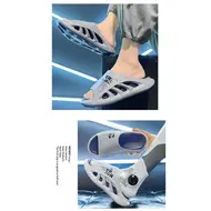 EVA Soft Sole Male Slides New Summer Men's Slippers Breathable Hollow Beach Sandals Light Comfortable Indoor Flip Flop 990