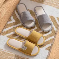 Home Linen Slippers For Men In Spring&Autumn Comfortable Bedroom Open-toed&Breathable Slippers Men's & Women's Shoes 995