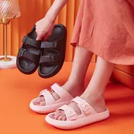 Fashion Buckle Thick Platform Slippers Women Home Soft Sole eva Cloud Slides Sandals Woman 2025 Summer Non Slip Beach Flip Flops 991