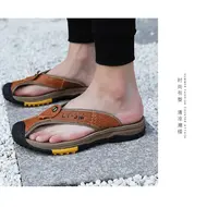 Genuine Cow Leather Shoes Men Sandals Mens Flip Flops Men's Casual Shoes Classic Massage Beach Slippers Anti-slip Summer 994