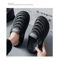 Large Size Men's Slippers Anti-Slip Odor-Resistant Operating Room Cap-Toe Clog Shoes Thick Bottom Sensation Beach Sandals 1003