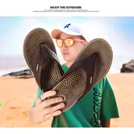 Flip Flops for Men Summer Breathable Beach Shoes Sandals Men Luxury Flip Flops Breathable Plus Big Size Men Slippers 46 1005