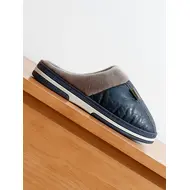 Big Size Winter Casual Men's Slippers Indoor Waterproof PU Leather Home Shoes Fur Flat Warm Fashion Bedroom Houseshoes 975