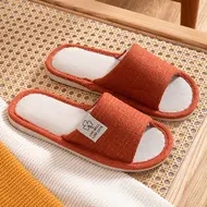 Home Linen Slippers For Men In Spring&Autumn Comfortable Bedroom Open-toed&Breathable Slippers Men's & Women's Shoes 995