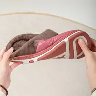 Big Size Winter Casual Men's Slippers Indoor Waterproof PU Leather Home Shoes Fur Flat Warm Fashion Bedroom Houseshoes 975