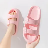 Fashion Buckle Thick Platform Slippers Women Home Soft Sole eva Cloud Slides Sandals Woman 2025 Summer Non Slip Beach Flip Flops 991