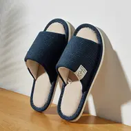 Home Linen Slippers For Men In Spring&Autumn Comfortable Bedroom Open-toed&Breathable Slippers Men's & Women's Shoes 995