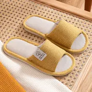 Home Linen Slippers For Men In Spring&Autumn Comfortable Bedroom Open-toed&Breathable Slippers Men's & Women's Shoes 995