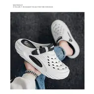 Large Size Men's Slippers Anti-Slip Odor-Resistant Operating Room Cap-Toe Clog Shoes Thick Bottom Sensation Beach Sandals 1003