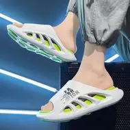 EVA Soft Sole Male Slides New Summer Men's Slippers Breathable Hollow Beach Sandals Light Comfortable Indoor Flip Flop 990