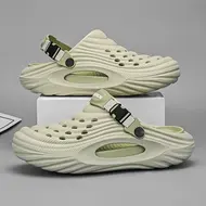 Large Size Men's Slippers Anti-Slip Odor-Resistant Operating Room Cap-Toe Clog Shoes Thick Bottom Sensation Beach Sandals 1003