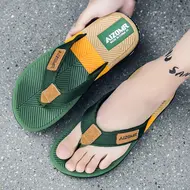 Men Mixed Colors Flip-flops Summer Comfortable Thick Sole Non-Slip Walking Shoes Round Head Lightweight Beach Slippers 1013