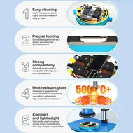 Relife RL-601Q Heat-Insulating Ring-Shaped Tempered Glass Fixture for Motherboard Repair 983