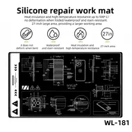 Wylie WL-181 27-inch Heat Insulating Repair Silicone Mat for Mobile Phone / Tablet 981
