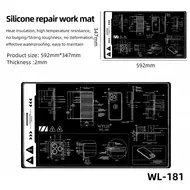 Wylie WL-181 27-inch Heat Insulating Repair Silicone Mat for Mobile Phone / Tablet 981