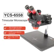 YCS-6558X 6.5X-58X 360° Rotation Trinocular Stereo Zoom Microscope with Big Base 1010