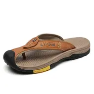 Genuine Cow Leather Shoes Men Sandals Mens Flip Flops Men's Casual Shoes Classic Massage Beach Slippers Anti-slip Summer 994