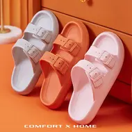 Fashion Buckle Thick Platform Slippers Women Home Soft Sole eva Cloud Slides Sandals Woman 2025 Summer Non Slip Beach Flip Flops 991