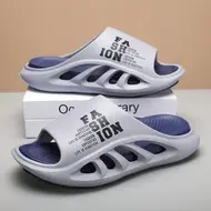 EVA Soft Sole Male Slides New Summer Men's Slippers Breathable Hollow Beach Sandals Light Comfortable Indoor Flip Flop 990