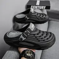 Large Size Men's Slippers Anti-Slip Odor-Resistant Operating Room Cap-Toe Clog Shoes Thick Bottom Sensation Beach Sandals 1003