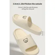 Printting Cute Bear Women Slippers Summer Indoor Soft Cartoon Sandals Bathroom Anti-slip Outdoor Comfy Men Leisure Shoes Couple 1021