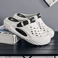 Large Size Men's Slippers Anti-Slip Odor-Resistant Operating Room Cap-Toe Clog Shoes Thick Bottom Sensation Beach Sandals 1003