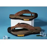 Genuine Cow Leather Shoes Men Sandals Mens Flip Flops Men's Casual Shoes Classic Massage Beach Slippers Anti-slip Summer 994