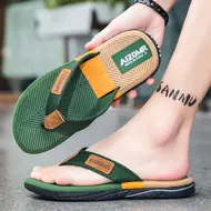 Men Mixed Colors Flip-flops Summer Comfortable Thick Sole Non-Slip Walking Shoes Round Head Lightweight Beach Slippers 1013