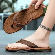 Men's Women Striped Flip-flops Summer Indoor Outdoor Lightweight Comfortable Non-slip Street Walking Beach Vacation Slides 1014