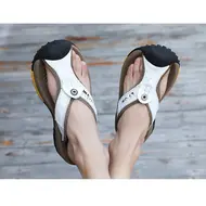 Genuine Cow Leather Shoes Men Sandals Mens Flip Flops Men's Casual Shoes Classic Massage Beach Slippers Anti-slip Summer 994