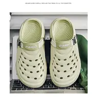 Large Size Men's Slippers Anti-Slip Odor-Resistant Operating Room Cap-Toe Clog Shoes Thick Bottom Sensation Beach Sandals 1003