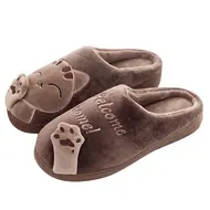 2025 New Cotton Slippers Women's Men's Autumn and Winter New Cartoon Lucky Cat Korean Version Cute Warm Indoor Home 971