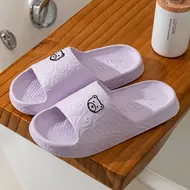 Printting Cute Bear Women Slippers Summer Indoor Soft Cartoon Sandals Bathroom Anti-slip Outdoor Comfy Men Leisure Shoes Couple 1021