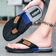 Men Mixed Colors Flip-flops Summer Comfortable Thick Sole Non-Slip Walking Shoes Round Head Lightweight Beach Slippers 1013